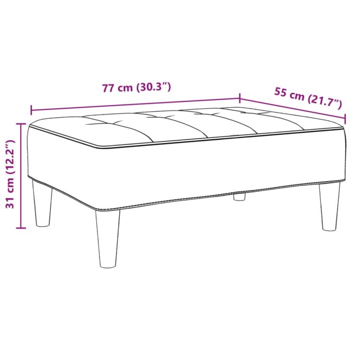 Repose-pied gris clair 77x55x31 cm tissu – Image 6