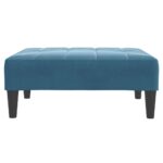 Repose-pied bleu 77x55x31 cm velours – Image 2
