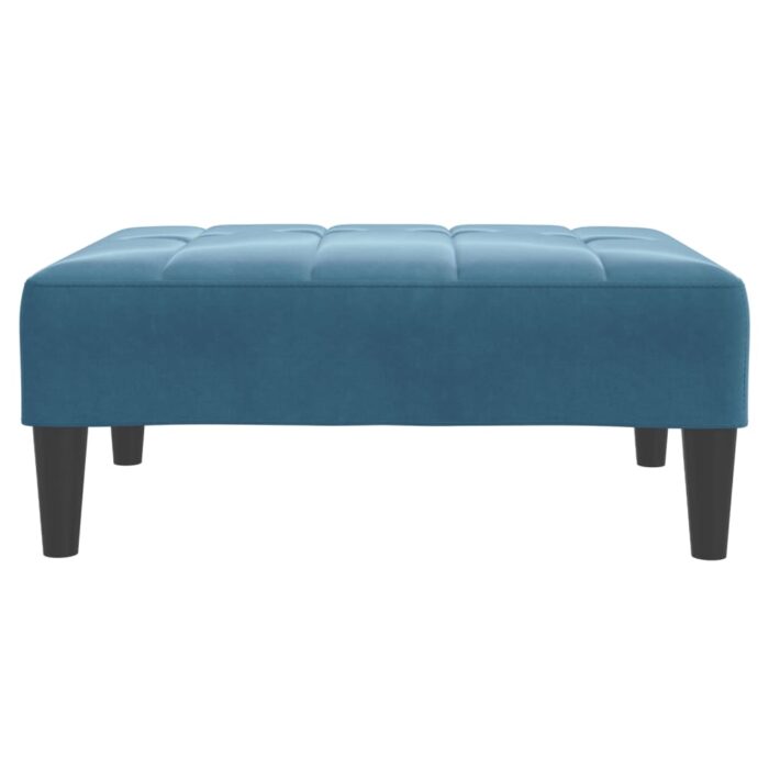 Repose-pied bleu 77x55x31 cm velours – Image 2