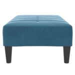 Repose-pied bleu 77x55x31 cm velours – Image 3