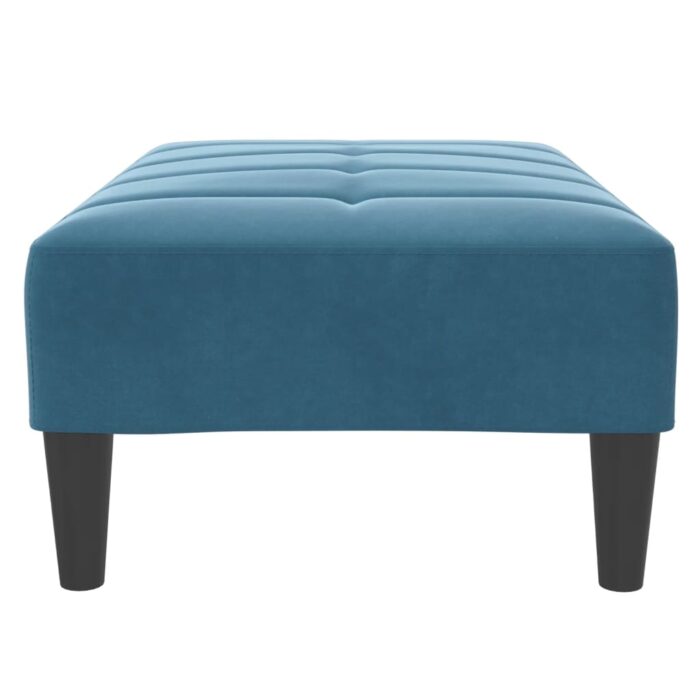 Repose-pied bleu 77x55x31 cm velours – Image 3