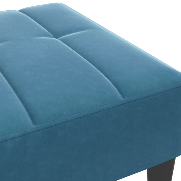 Repose-pied bleu 77x55x31 cm velours – Image 4