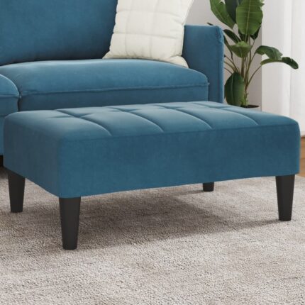 Repose-pied bleu 77x55x31 cm velours