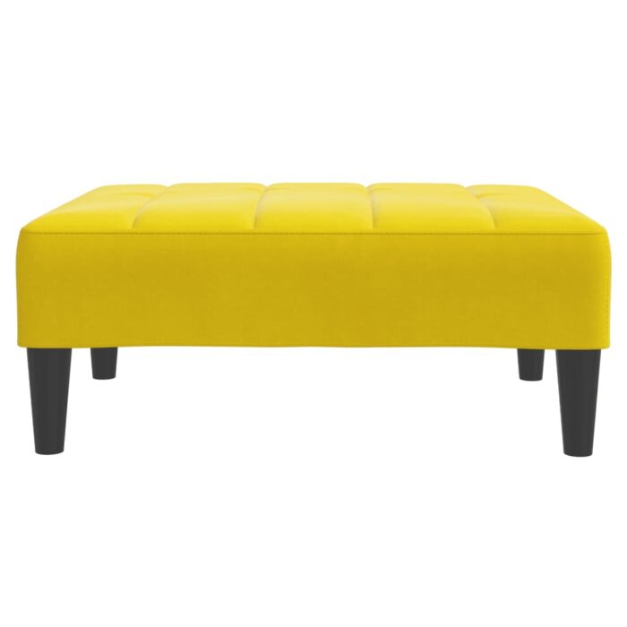 Repose-pied jaune 77x55x31 cm velours – Image 2