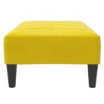 Repose-pied jaune 77x55x31 cm velours – Image 3