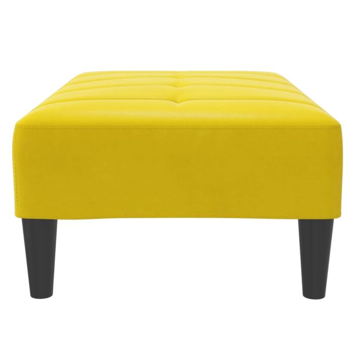 Repose-pied jaune 77x55x31 cm velours – Image 3