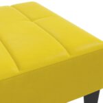 Repose-pied jaune 77x55x31 cm velours – Image 4