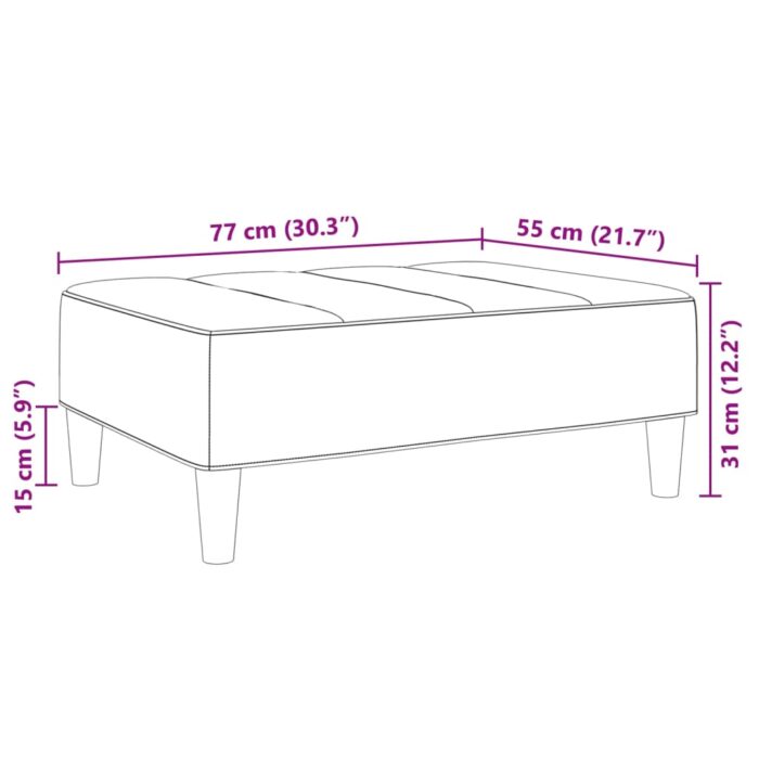 Repose-pied noir 77x55x31 cm tissu – Image 6
