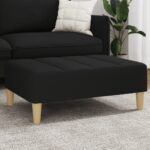 Repose-pied noir 77x55x31 cm tissu