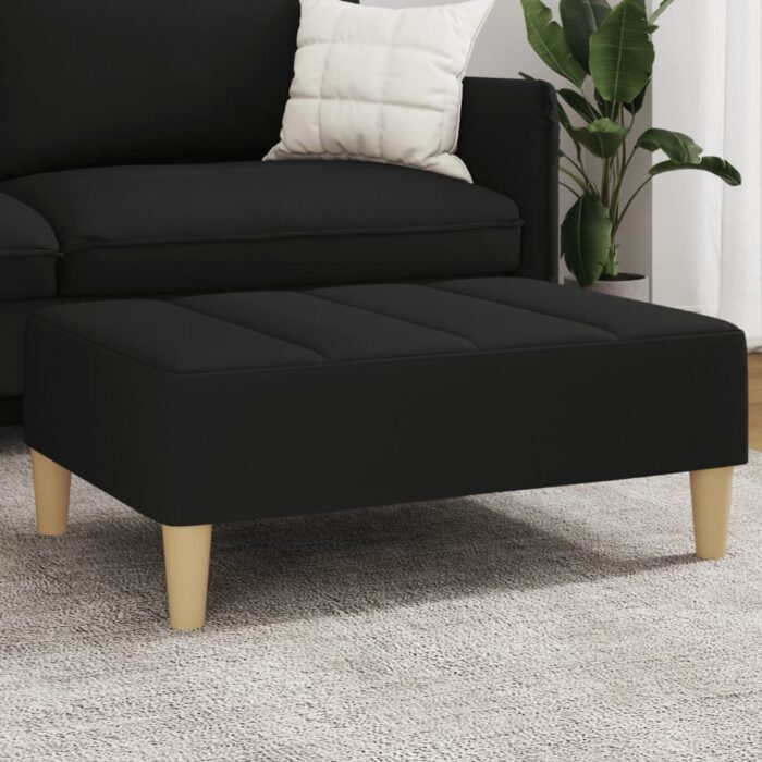 Repose-pied noir 77x55x31 cm tissu – Image 1