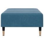 Repose-pied bleu 77x55x31 cm velours – Image 3