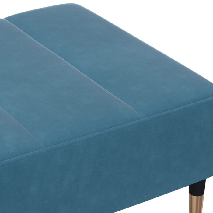 Repose-pied bleu 77x55x31 cm velours – Image 4
