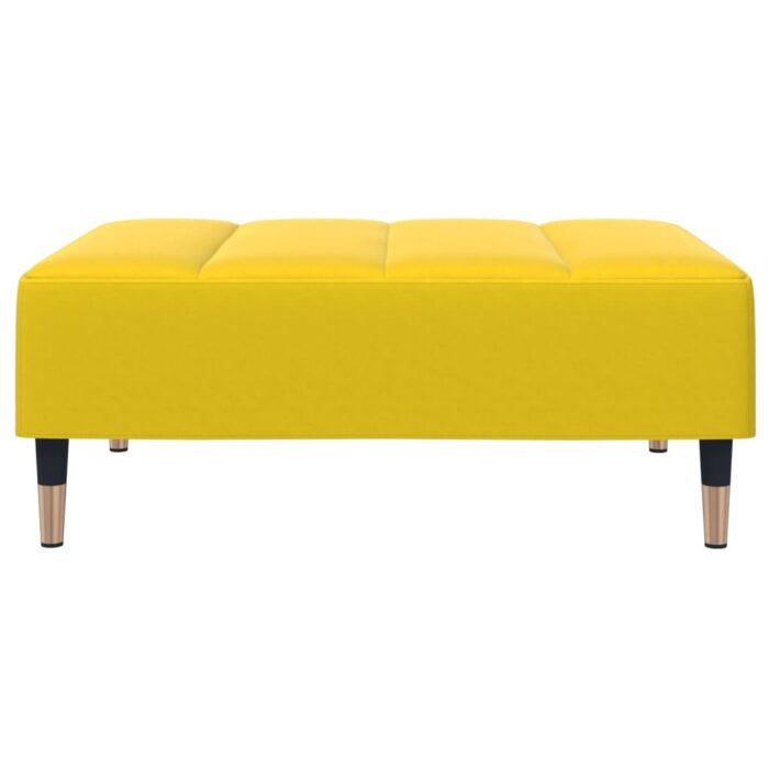 Repose-pied jaune 77x55x31 cm velours – Image 2