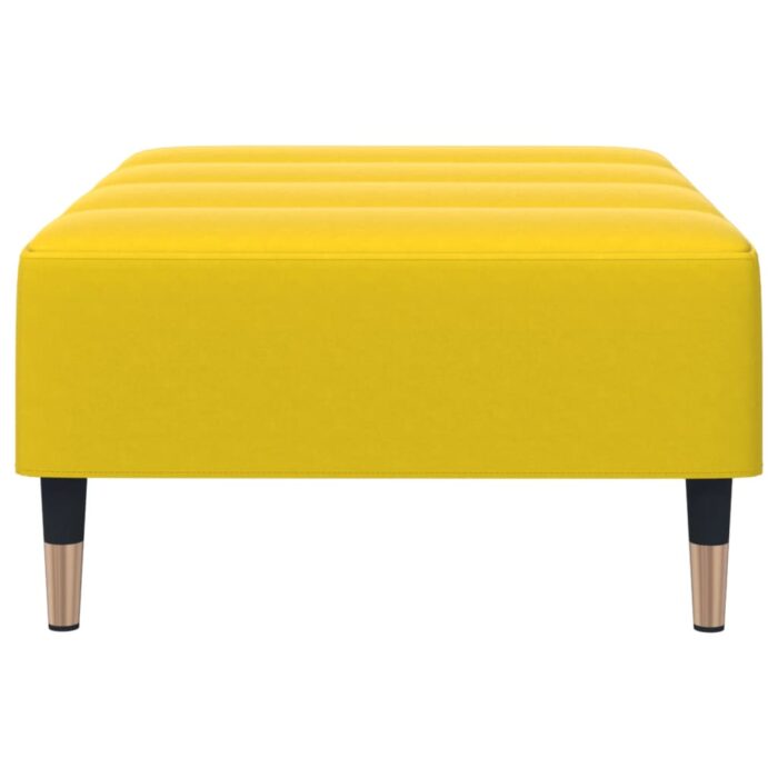 Repose-pied jaune 77x55x31 cm velours – Image 3