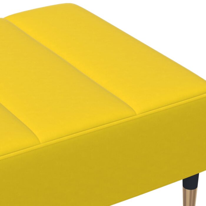 Repose-pied jaune 77x55x31 cm velours – Image 4