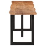 Banc 160 cm bois d'acacia massif et acier – Image 2