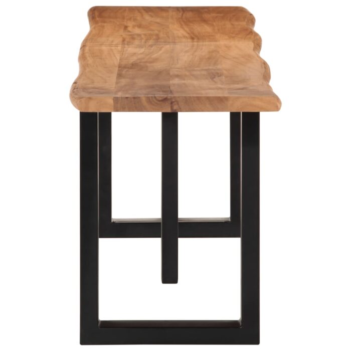 Banc 160 cm bois d'acacia massif et acier – Image 2