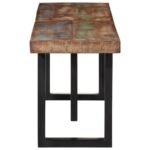 Banc 160 cm bois de récupération massif et acier – Image 2