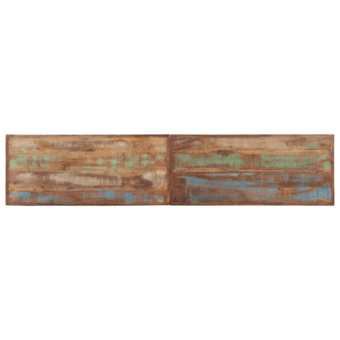 Banc 160 cm bois de récupération massif et acier – Image 3