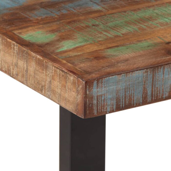 Banc 160 cm bois de récupération massif et acier – Image 4