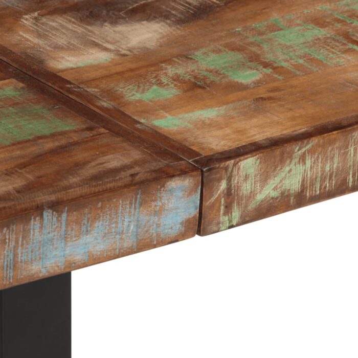 Banc 160 cm bois de récupération massif et acier – Image 5