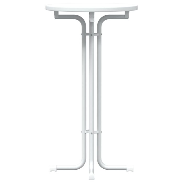 Table à manger blanc Ø60x110 cm bois d'ingénierie et acier – Image 3