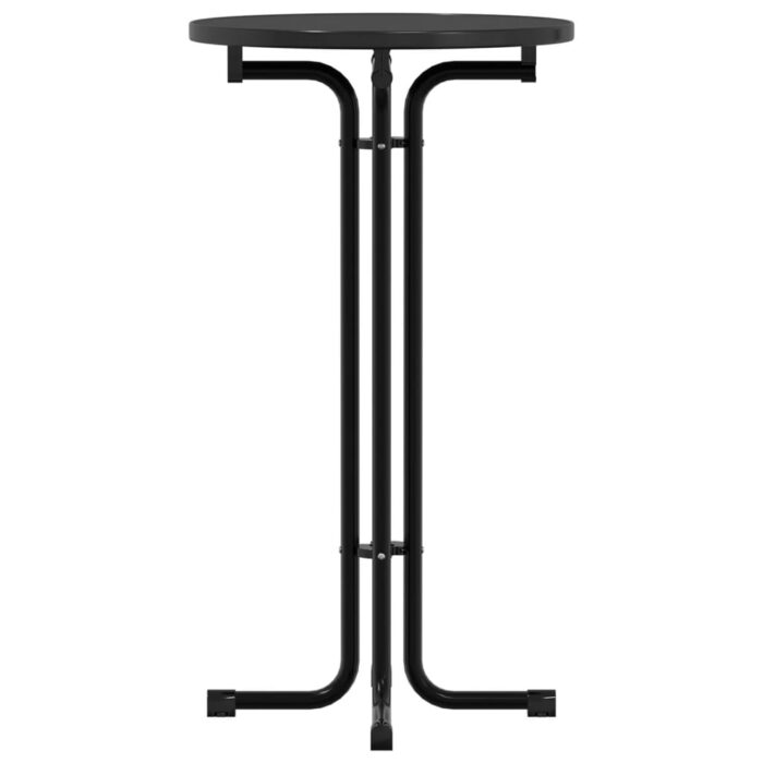 Table à manger noir Ø60x110 cm bois d'ingénierie et acier – Image 2