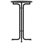 Table à manger noir Ø60x110 cm bois d'ingénierie et acier – Image 3