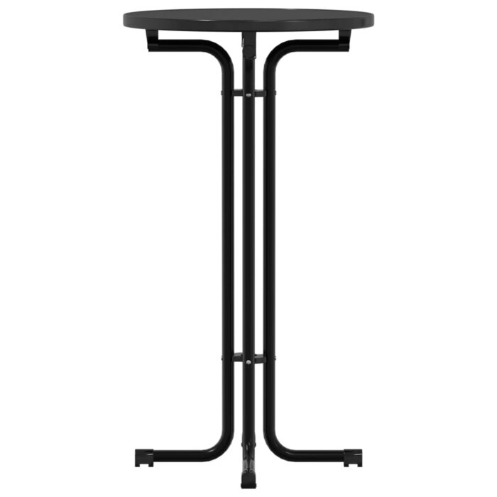 Table à manger noir Ø60x110 cm bois d'ingénierie et acier – Image 3