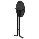 Table à manger noir Ø60x110 cm bois d'ingénierie et acier – Image 4