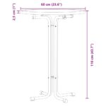 Table à manger noir Ø60x110 cm bois d'ingénierie et acier – Image 7