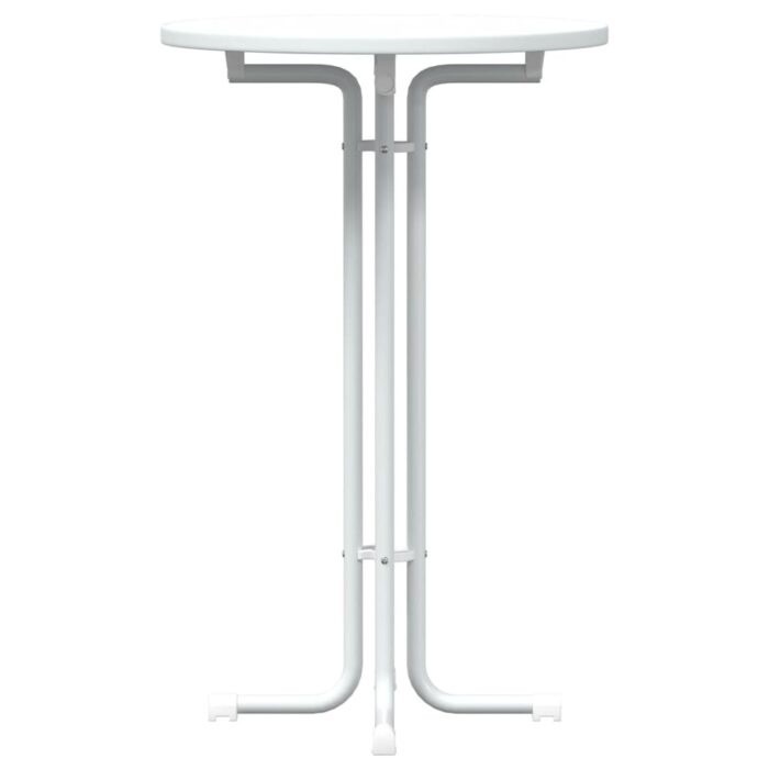 Table à manger blanc Ø70x110 cm bois d'ingénierie et acier – Image 3