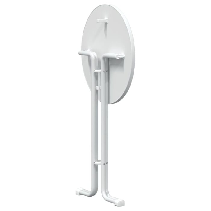 Table à manger blanc Ø70x110 cm bois d'ingénierie et acier – Image 4