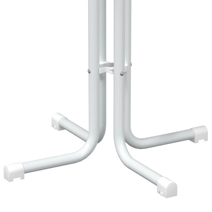 Table à manger blanc Ø70x110 cm bois d'ingénierie et acier – Image 6