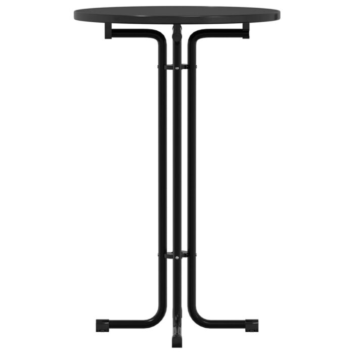 Table à manger noir Ø70x110 cm bois d'ingénierie et acier – Image 2