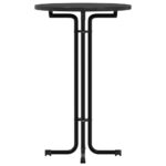 Table à manger noir Ø70x110 cm bois d'ingénierie et acier – Image 3