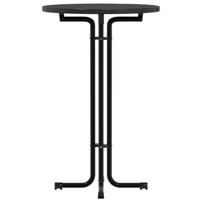 Table à manger noir Ø70x110 cm bois d'ingénierie et acier – Image 3