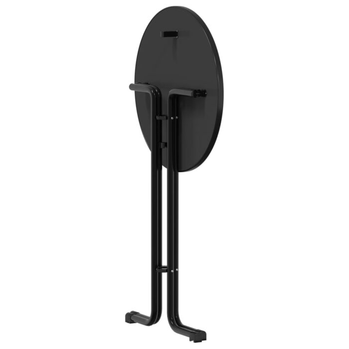 Table à manger noir Ø70x110 cm bois d'ingénierie et acier – Image 4