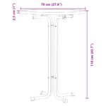 Table à manger noir Ø70x110 cm bois d'ingénierie et acier – Image 7