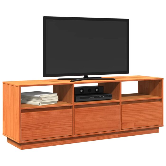 VXL8721102631269_g_en_hd_2.jpg Meuble TV cire marron 140x37x50 cm bois pin massif – Image 2