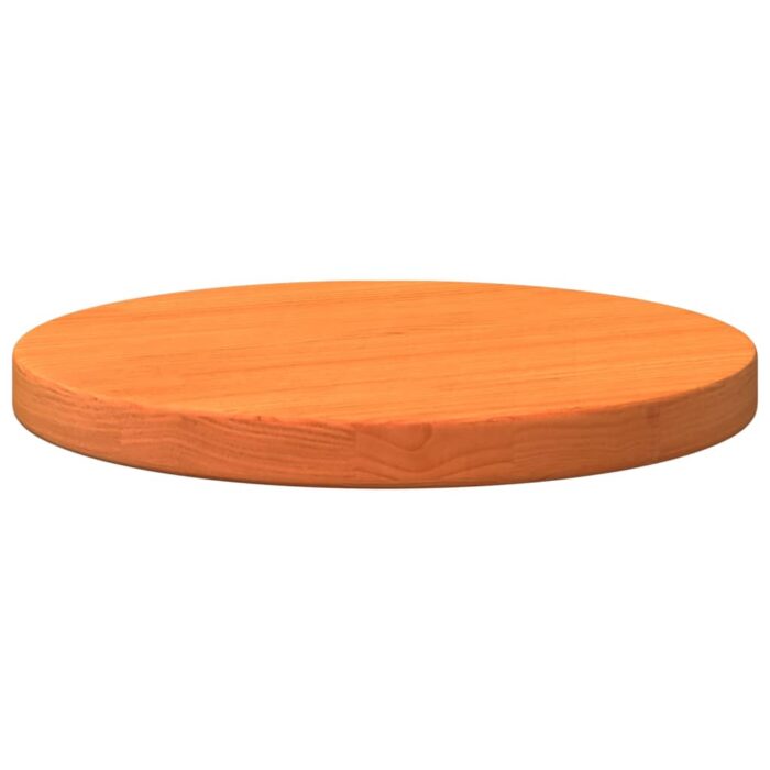 Dessus de table rond cire marron Ø30x2,5 cm bois de pin massif – Image 2