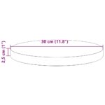 Dessus de table rond cire marron Ø30x2,5 cm bois de pin massif – Image 5