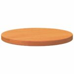 Dessus de table rond cire marron Ø40x2,5 cm bois de pin massif – Image 2