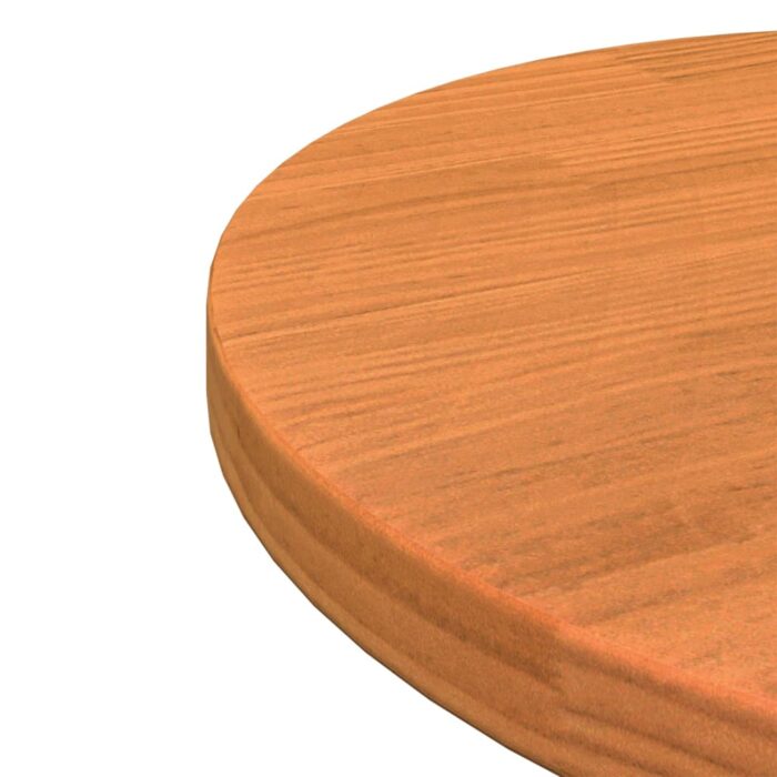 Dessus de table rond cire marron Ø40x2,5 cm bois de pin massif – Image 3
