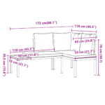 Bancs de jardin avec coussins lot de 2 acier enduit de poudre – Image 7