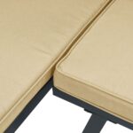 Tabouret de jardin avec coussin noir acier enduit de poudre – Image 5