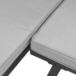 Tabouret de jardin avec coussin noir acier enduit de poudre – Image 5