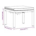 Tabouret de jardin avec coussin noir acier enduit de poudre – Image 7