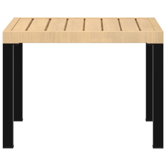 Table basse de jardin noir 55x55x39,5 cm acier enduit de poudre – Image 2