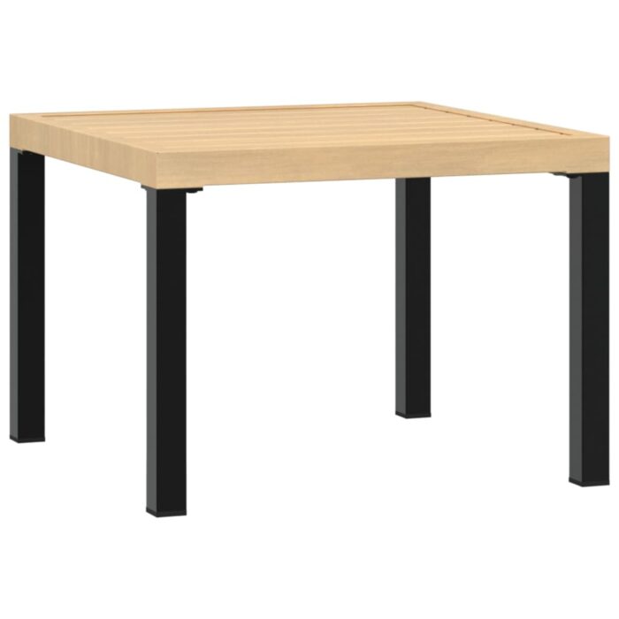 Table basse de jardin noir 55x55x39,5 cm acier enduit de poudre – Image 3